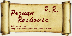 Poznan Rošković vizit kartica